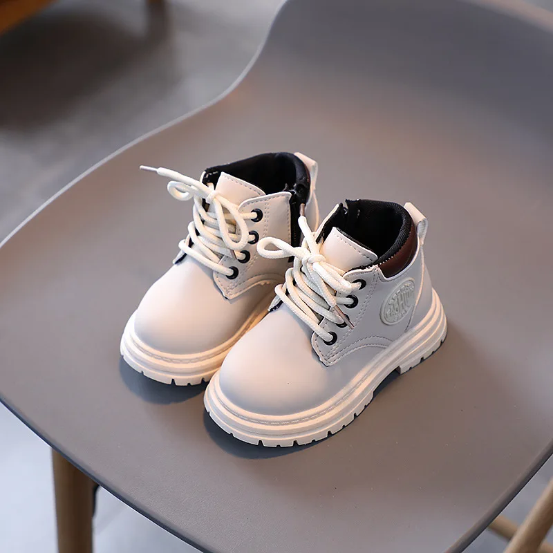 Girls PU Leather Boots Kids Ankle Boots For Boys Children Soft