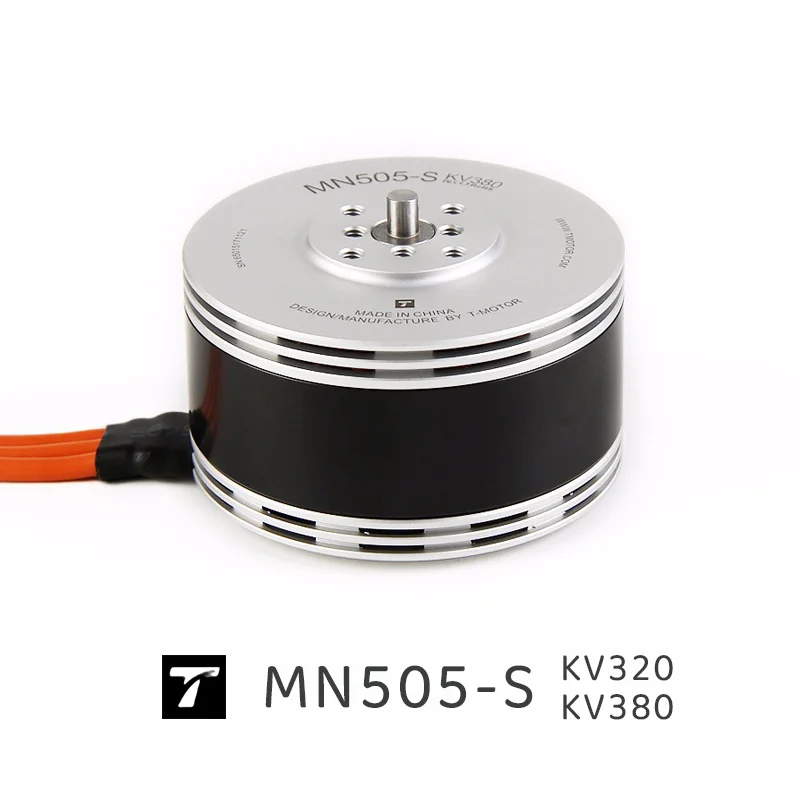 Moteur brushless MN505-S KV380 1300W pour drone RC, détail de l'hélice montée.