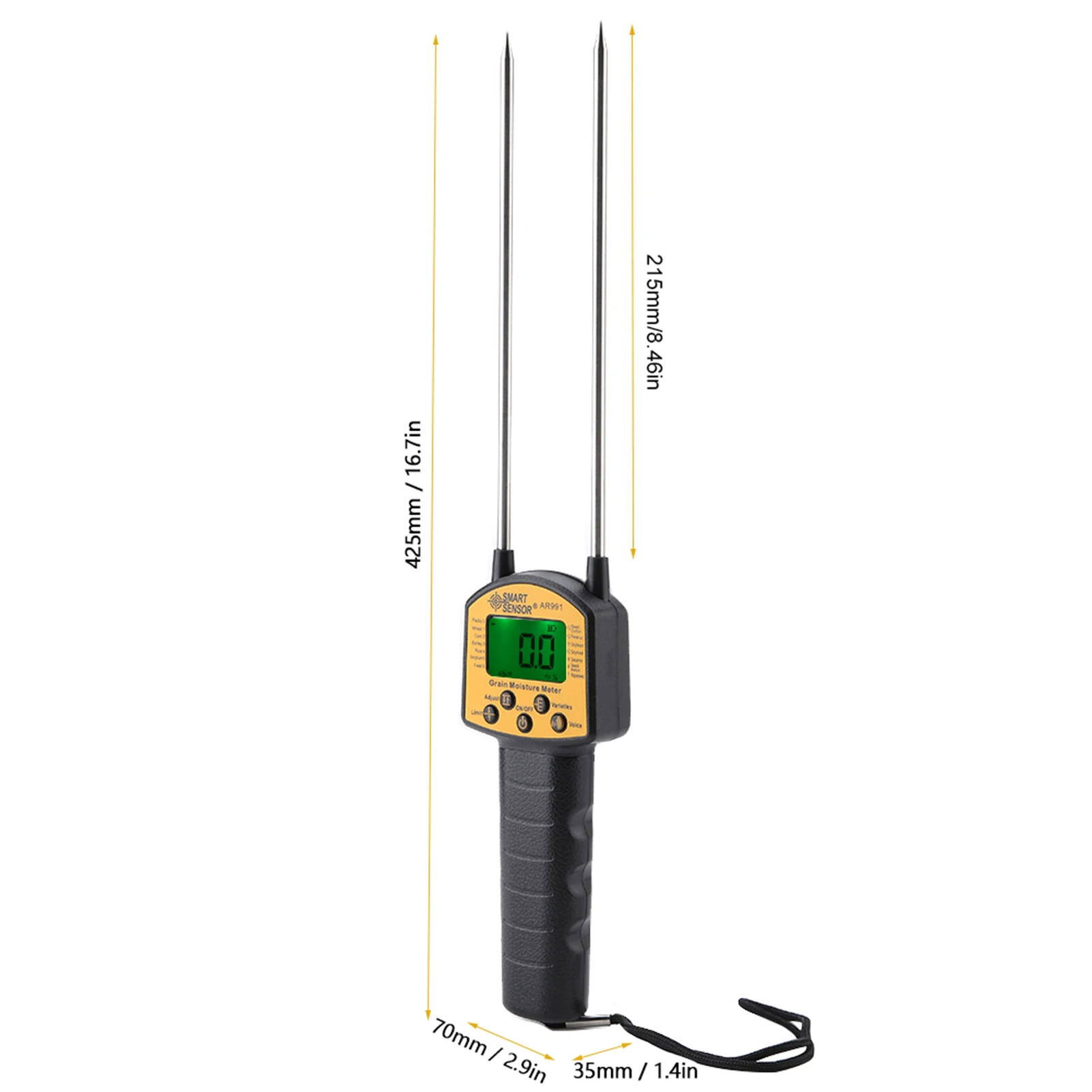 SMART SENSOR AR991 Digital LCD Grain Moisture Meter For Wheat Corn Rice Peanut Soybean Grain Humidity Meter Moisture grain moisture meter