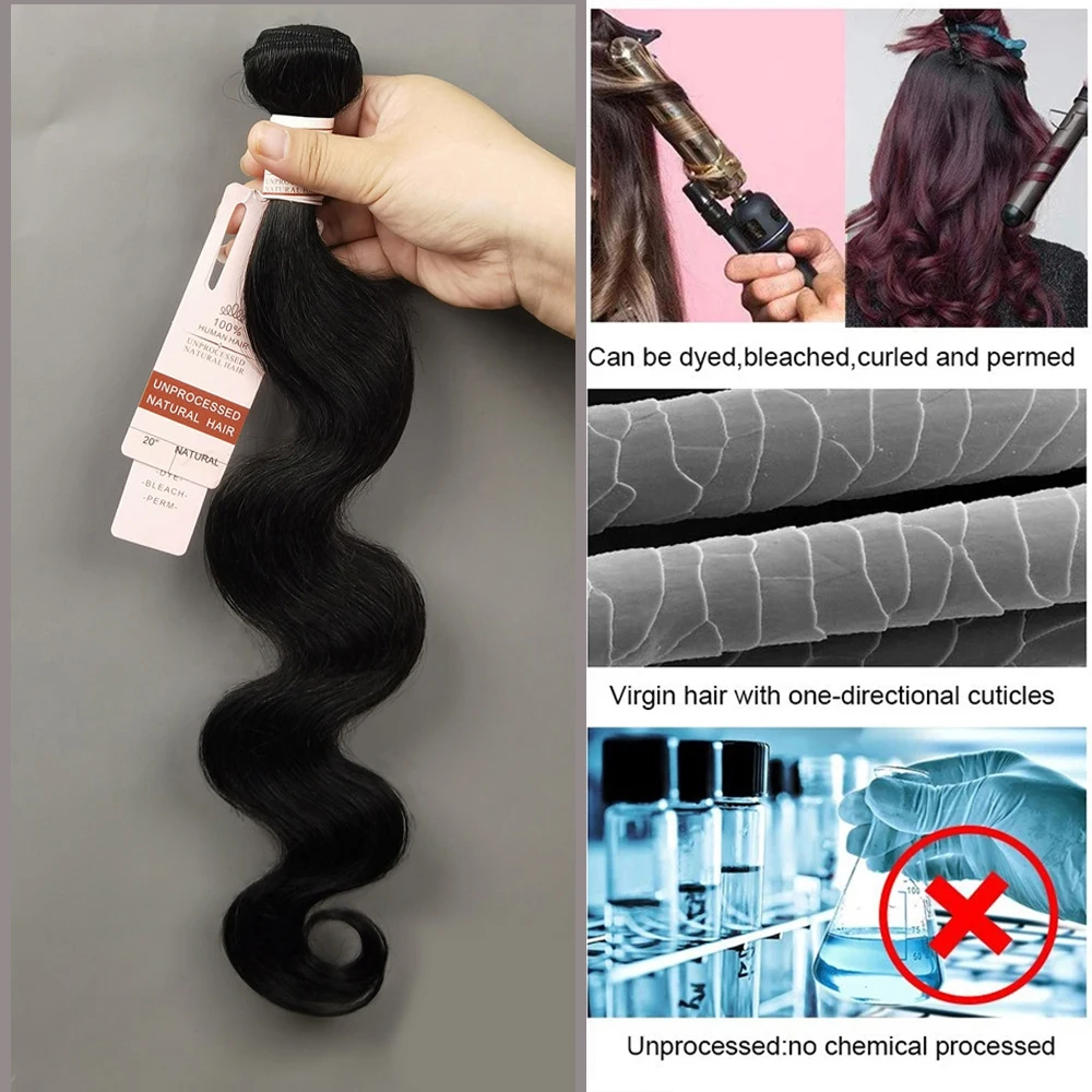 Body Wave Hair Extension Remy Human Hair Weave Bundles 50g/Pcs Natural Black Color For Women human hair extensions human hair bundles