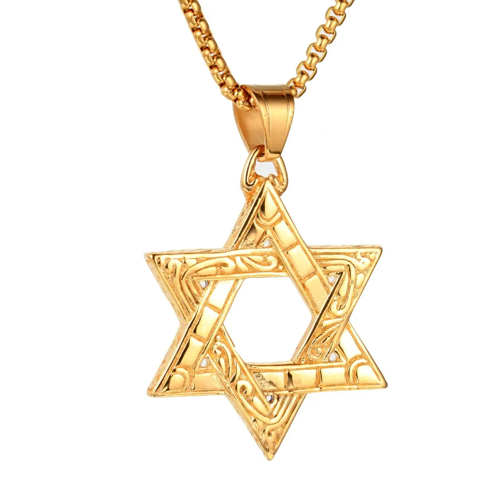 

2024 New Hebrew Shema in Star of David Necklace Chain Messianic Jewish Interest Men Women Fashion