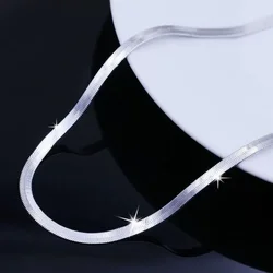 Elegant 925 Sterling Silver Blade Chain Necklace - Luxury Jewelry - 60cm