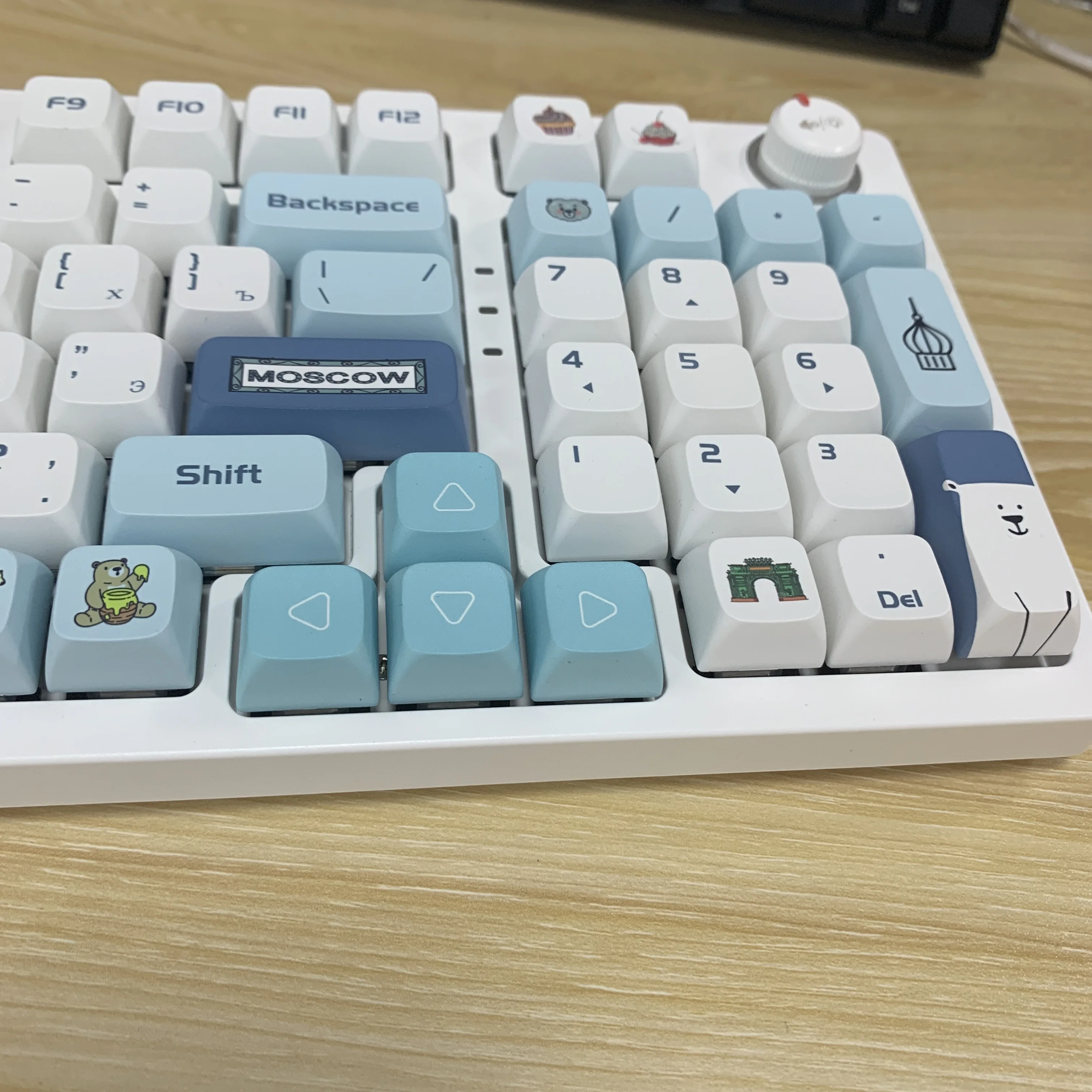 teclas, branco, azul, marco russo, edifício para
