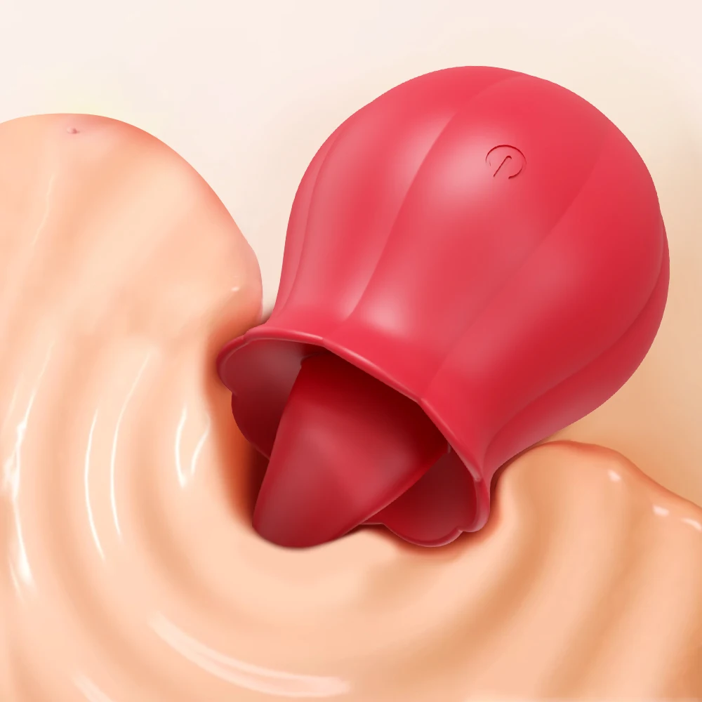 Leistungsstarke Zunge Lecken Vibrator Frauen Klitoris Stimulator Massage Weibliche Oral Nippel Klitoris Vibrierende Rose Sex Spielzeug für Erwachsene 1