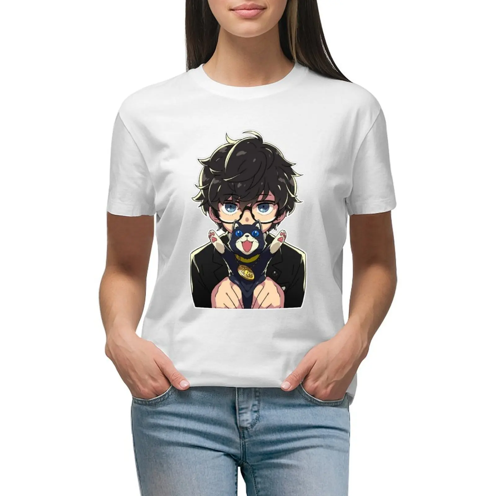 

morgana - persona 5 T-shirt funny anime clothes t shirts for Womens