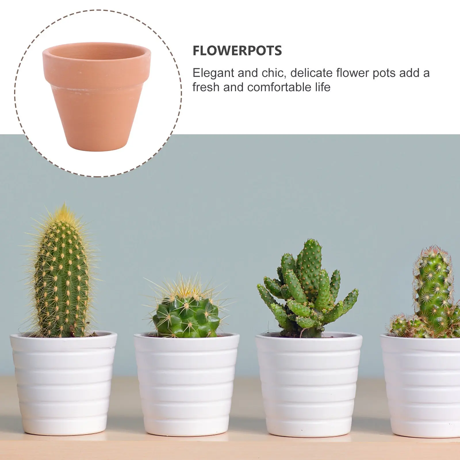 10 Pezzi Vasi Mini in Terracotta Liscia 5,5x5cm con Fori di Drenaggio, Perfetti per Piante Succulente, Cactus, Piantine, Artigianato, Insegnamento, Casa  15