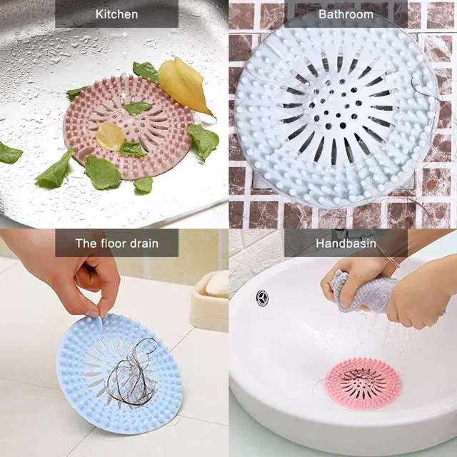 Hair Catcher Durable Silicone Hair Stopper Shower Drain Covers Easy To  Install And Clean For Bathroom Bathtub 6 Pack - AliExpress