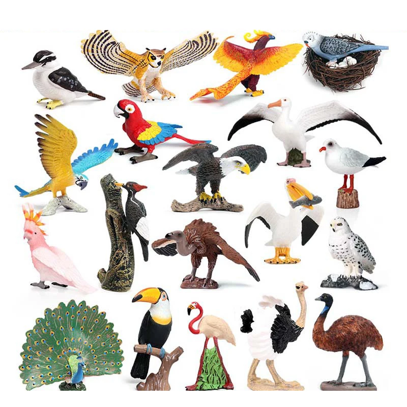 

Simulation Bird Models Turkey Flamingos Parrot Bird Models Action Figures Figurines Kids Educational Toys