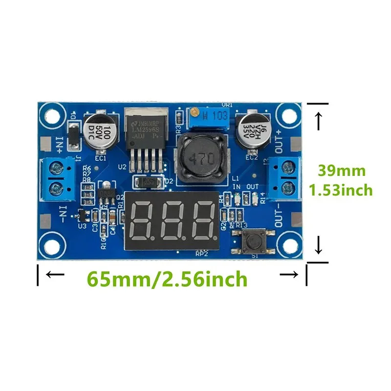 LM2596 DC DC Step Down Converter Voltage Regulator LED Display Voltmeter Buck Adapter Adjustable Power Supply