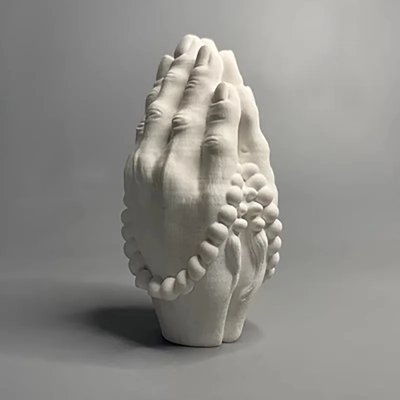 Buddha Hand Plaster Sculpture, Tabletop Decoration with Micro Landscape, Zen Buddhism Style, Chinese
