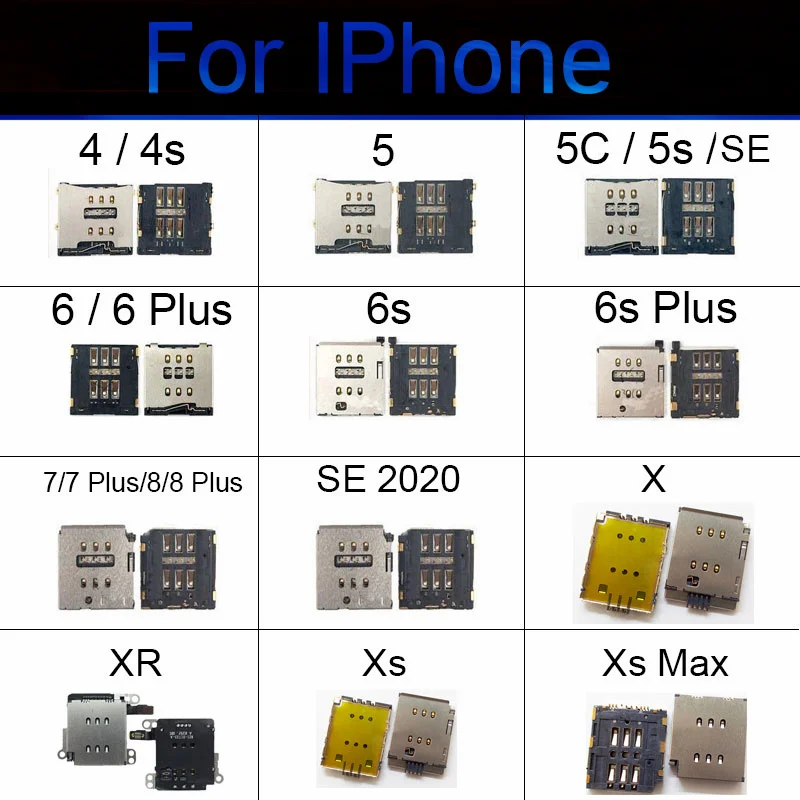Adattatore Presa Vassoio Scheda Sim Per Iphone X Xr Xs Max 8 7 6S 6 Plus 5S 5C 5 4 4S Se 2020 Lettore Sim Slot Per Schede Supporto Flex Ribbon