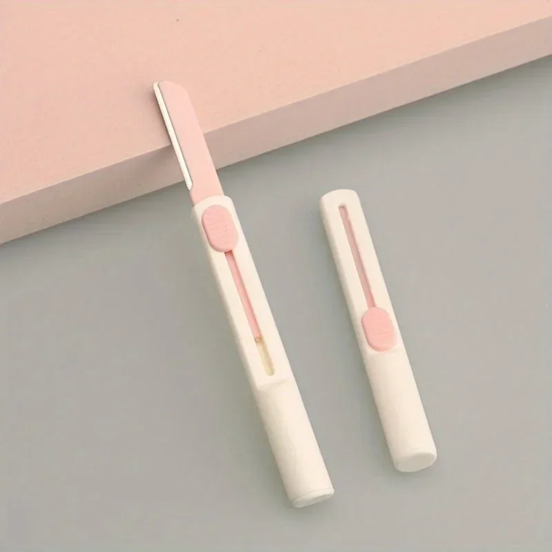1 cylindrical telescopic eyebrow trimmer stainless steel macro eyebrow shave shaving beauty tool