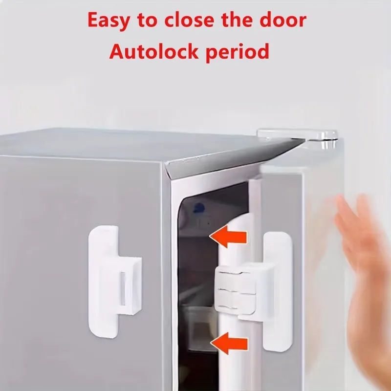 Refrigerator Door Closer Safety Buckle Automatic Lock Punch-free Universal Preventer 10pcs door closer door latch