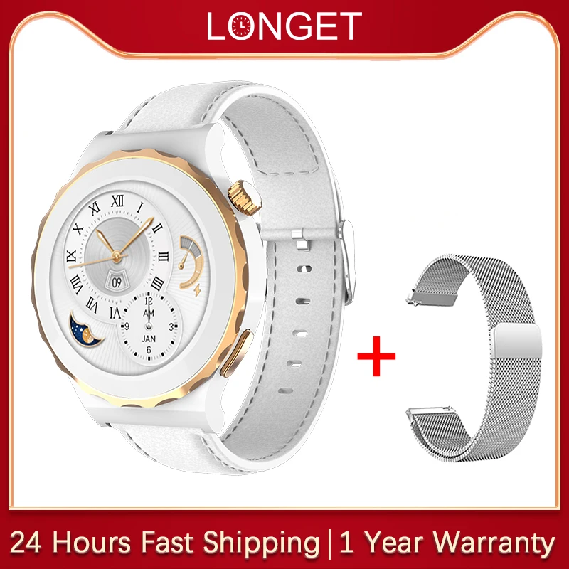 Longet Smartwatch Women White Smart Watch Miss HW3 Mini lady Offline Pay NFC Madam Bluetooth Call For Android ios Huawei Xiaomi