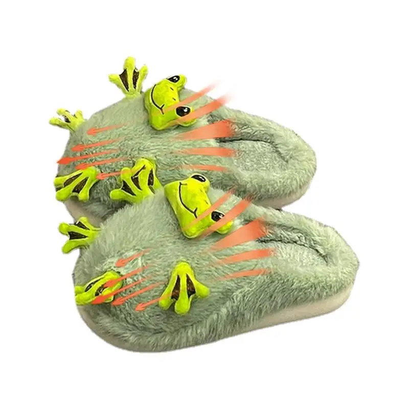 

Winter Slippers For Women House Slippers Indoor Shoes Cozy Slippers Frog Slipper Indoor Shoes Slip-On Winter Slippers Fluffy And