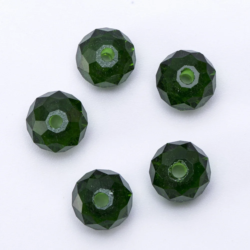 Crystal Beads 4 6 8mm Rondelle Faceted Transparent Round Glass Loose Spacer for Jewerly DIY