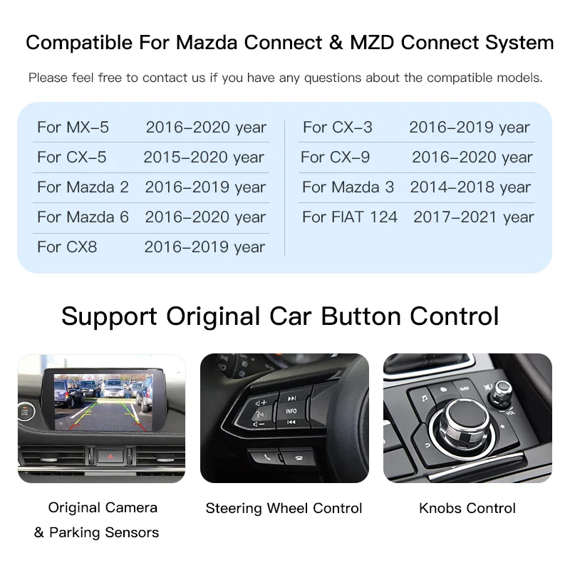 Wired CarPlay Android Auto Adapter UBS Hub Fit Retrofit Mazda 2 3 6 CX3 CX5 CX8 CX9 MX5 Demio Miata TK78669U0C Kit NEW P3