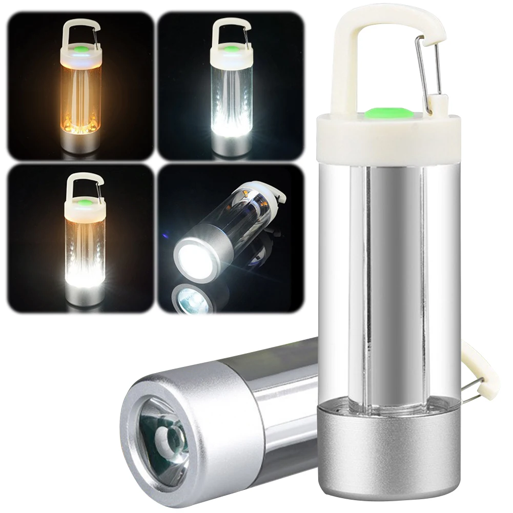 Portable Camping Lamp with Hanging Hook XPE Torch Light 1200mAh Super Bright Flashlight Power Display for Outdoor Hiking Fishing