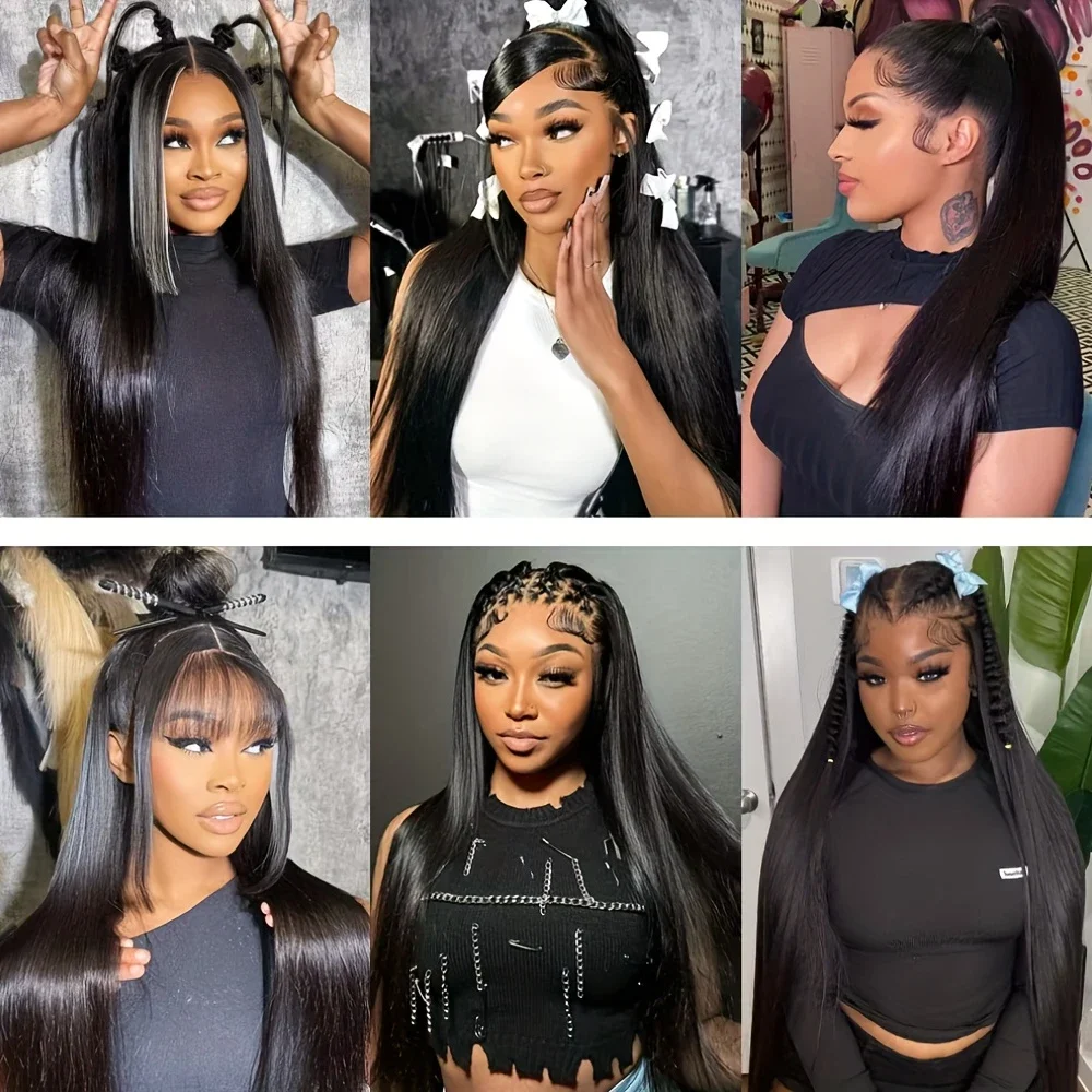 Transparent 13x4 13x6 Lace Front Human Hair Wigs Brazilian 360 Straight Lace Frontal For Women PrePlucked 4x4 5x5 Closure Wig — view 6