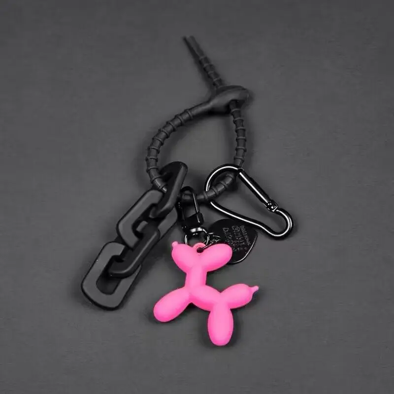 Keychains Y2K Cute Punk Cartoon Black Balloon Dog for Girls Sweet Ins Style Couple Car Jewelry Gift Decoration