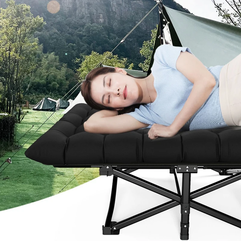 Outdoor Folding Bed for Sleeping Office Adjustable Portable Bed for