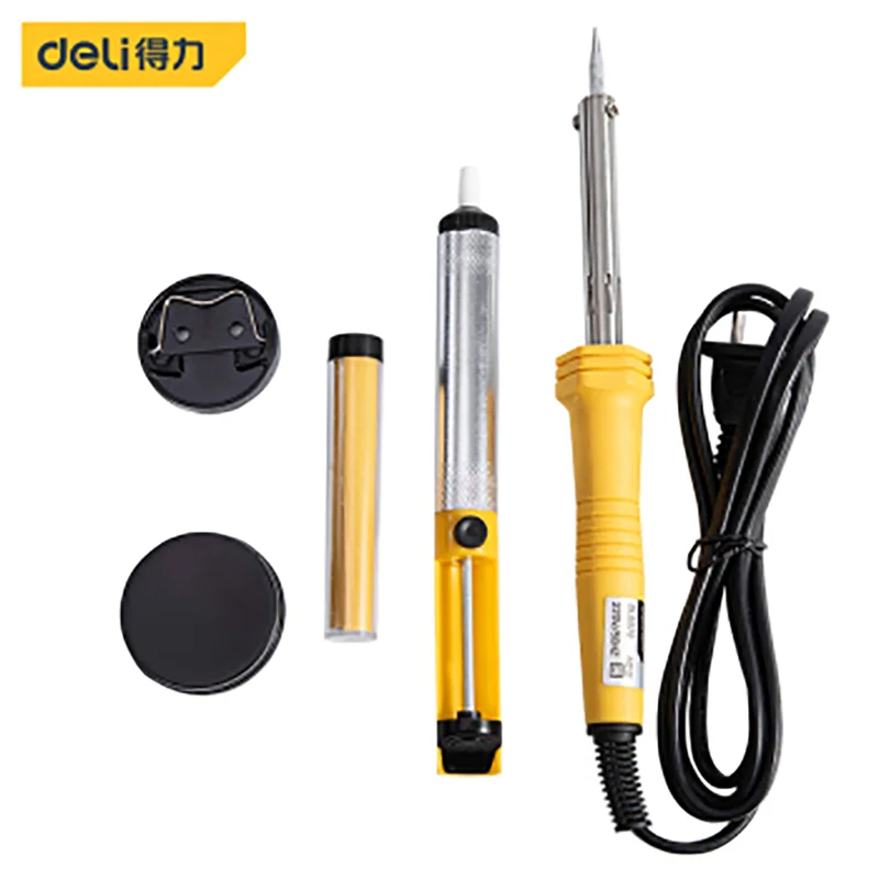 6Pcs/Set DELI 5072 Soldering Iron 40W External heated Electric Solder Iron Rework Station Mini Handle Heat Pencil Welding Tools