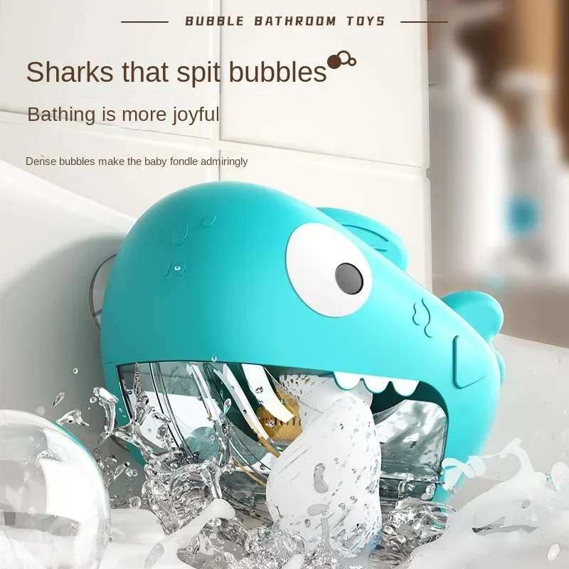 Bubble Shark Baby Bath Toy Funny Toddler Bath Bubble Maker Pool Swimming Bathtub Soap Machine Bathroom Toys for Children Kids 3