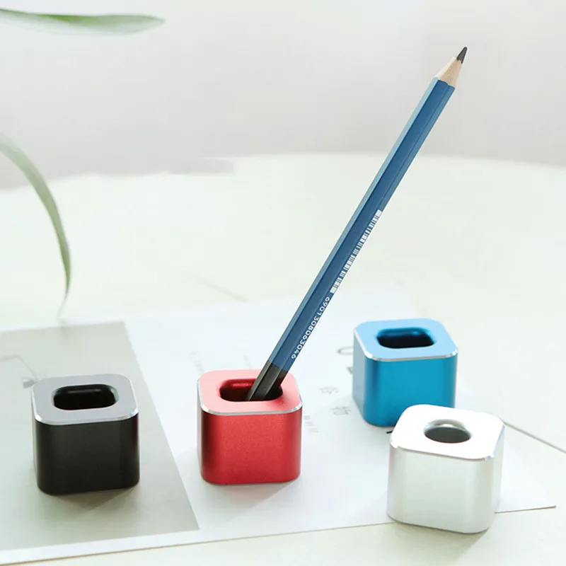 

10Pcs Single Pen Stand Creative Aluminium Alloy Mini Desktop Pencil Holder Base for Office School