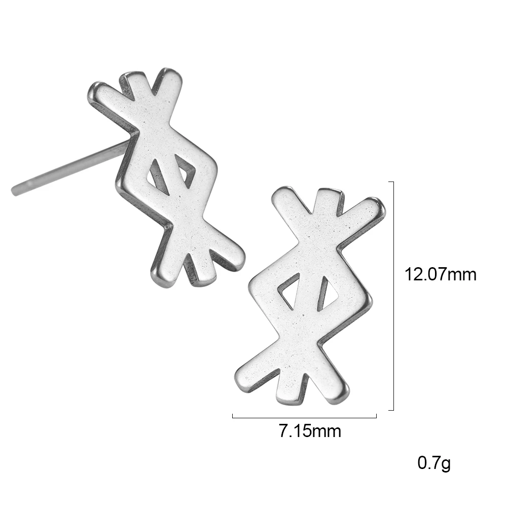 Winzige Ohrstecker, einfache Wikinger-Runen, Edelstahl-Ohrring für Damen und Herren, nordischer Vintage-Schmuck, Ohr-Accessoires, Ohrringe – Detail 30