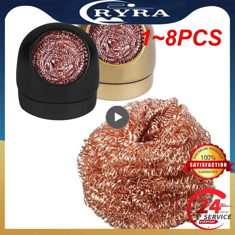 

1~8PCS Metal Wire Welding Desoldering Soldering Solder Iron Tip Dross Cleaner Cleaning Steel Ball Mesh Filter Tin Remove