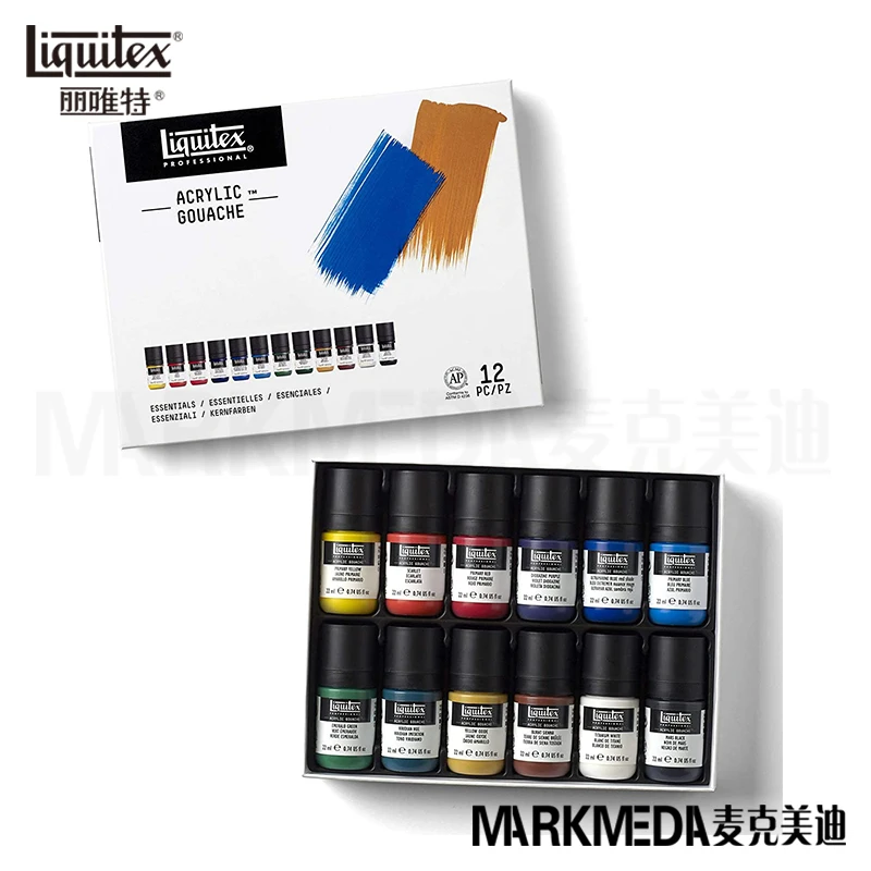 Liquitex 모든 표면용 고농축 아크릴 과슈물감, 무광택 아크릴 페인트, 전문 안료 미술 용품, 59ml