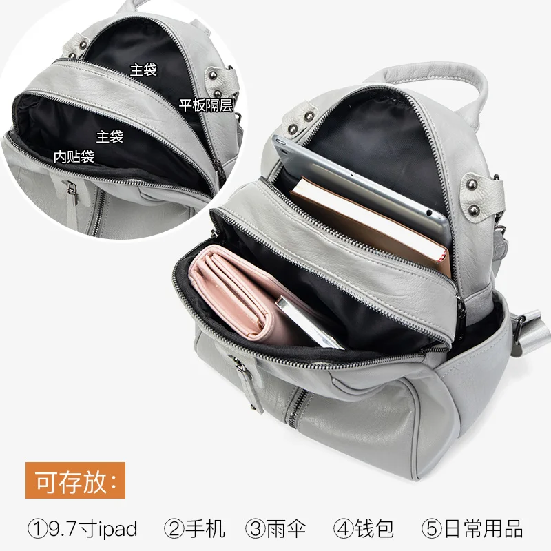 Vintage Backpacks Women Fashion Bags Genuine Leather Small Backpack Aesthetic Lady Travel Bag Casual Backbag Cute Design Luxury 4