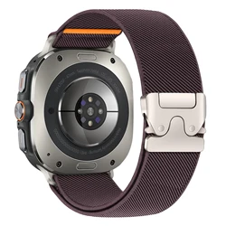 Magnetic Parachute Nylon Smartwatch Band Strap - Galaxy Watch 7 Ultra (Wine red)