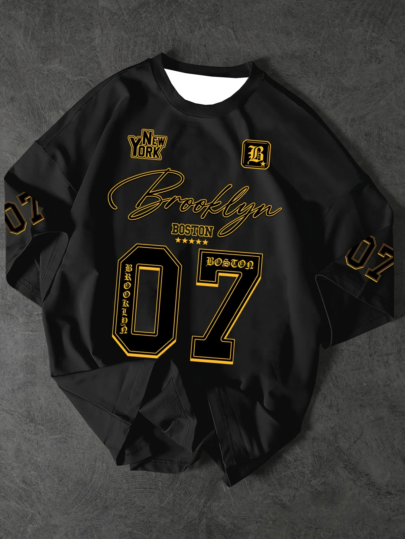 Mode-Sportshirt Brooklyn 07 Kurzarm-T-Shirt mit Aufdruck, Sommer-Grafik-Shirt für Männer und Frauen, atmungsaktiv, Unisex, Tops, T-Shirt