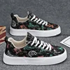 Graffiti Prints Black Canvas Sneakers Mens Vulcanized Shoes Man Low Top Sneaker Lace Up Trainer Skateboard Shoes Men's Plimsolls 2