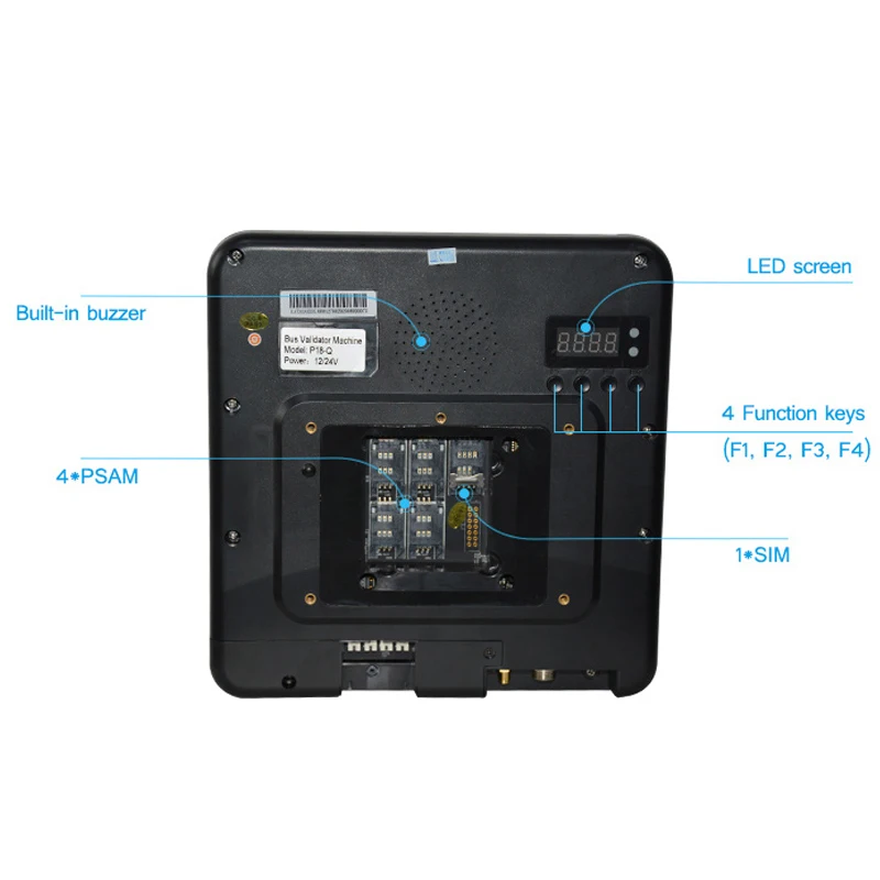 MDM P18-Q를 갖춘 지하철 교통 비접촉식 NFC 카드 QR 리더 벽걸이형 버스 유효성 검사기