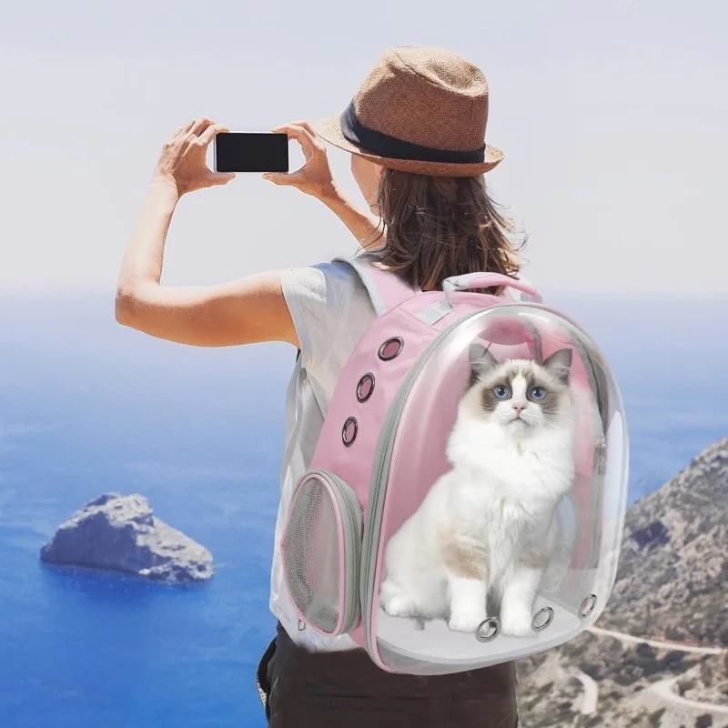 Expandable Pink Pet Backpack 6