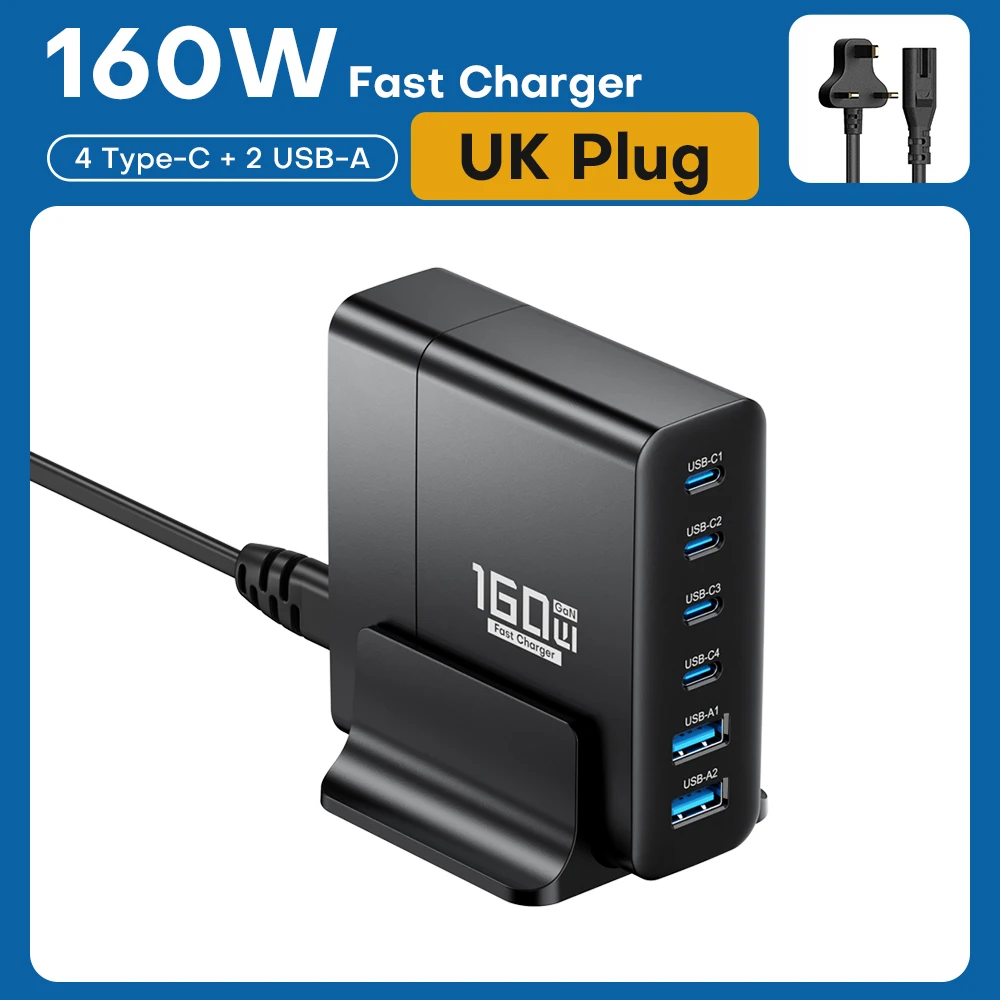 USB desktop surface charger type C, W, GaN, fast charger for iPhone devices, and Xiaomi, and S23, and Macbook, and iPad, and PPS, and PD, and QC4.0, and QC4.0, and Macbook