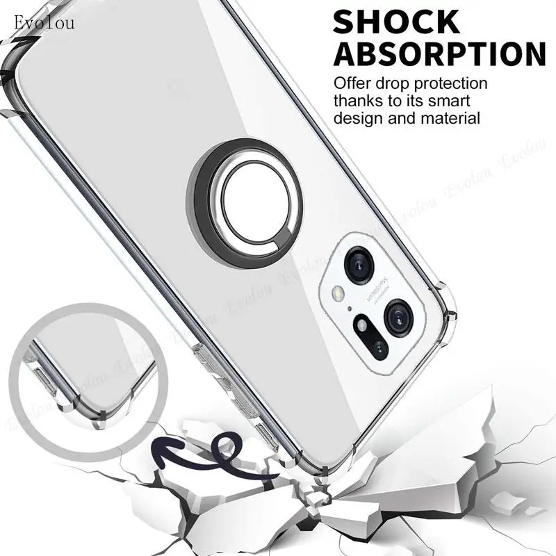 Transparent Soft Silicone Phone Case with Car Magnetic Stand Holder