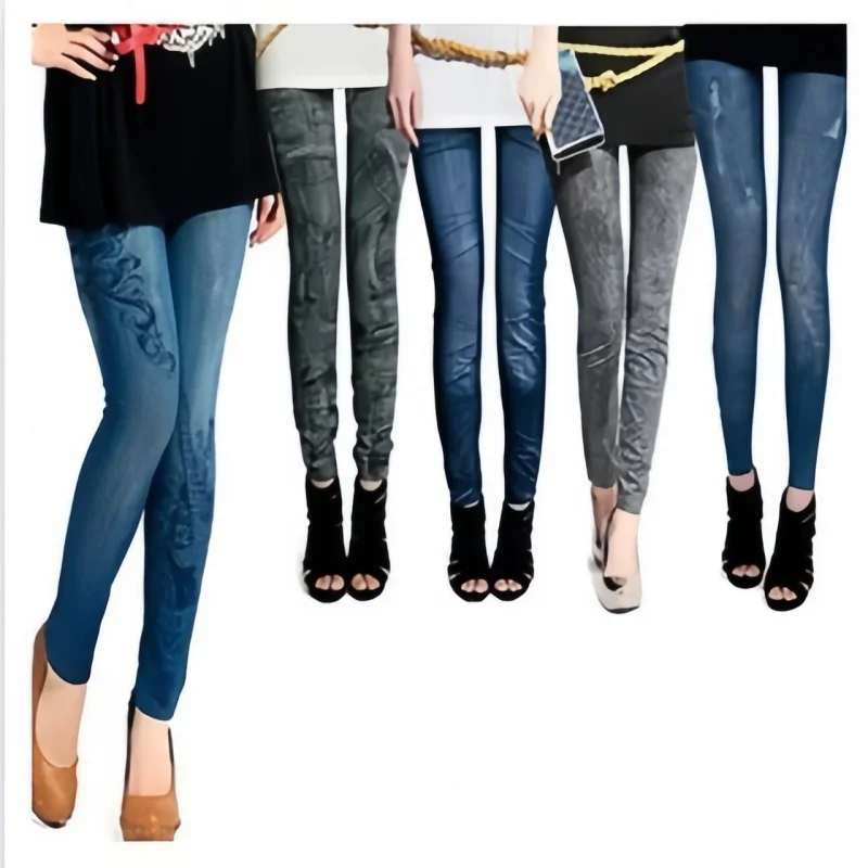 DOIAESKV Women's Skinny Denim Leggings Stretchy Slim Leggings Comfortable Fashion Sexy Jean Pants 1