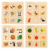 Wooden Logical Thinking Matching Puzzle Cognitive Board Montessori Teaching Aid Fruit Animal Pairing Board Educational toys 4