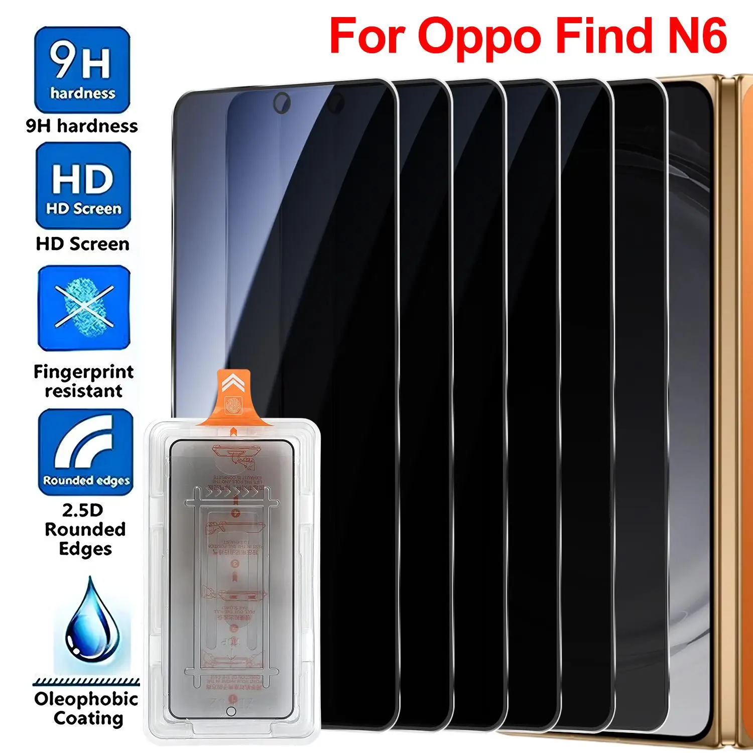 Easy Install Anti-Spy Tempered Glass Privacy Screen Protector with Dust-Free Install Kit