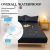 Throw Waterproof Mattress Cover Bed Fitted Sheet Mattress Bedspread Protector Pads Single/Double/King/Queen Full Size Gray/White 3