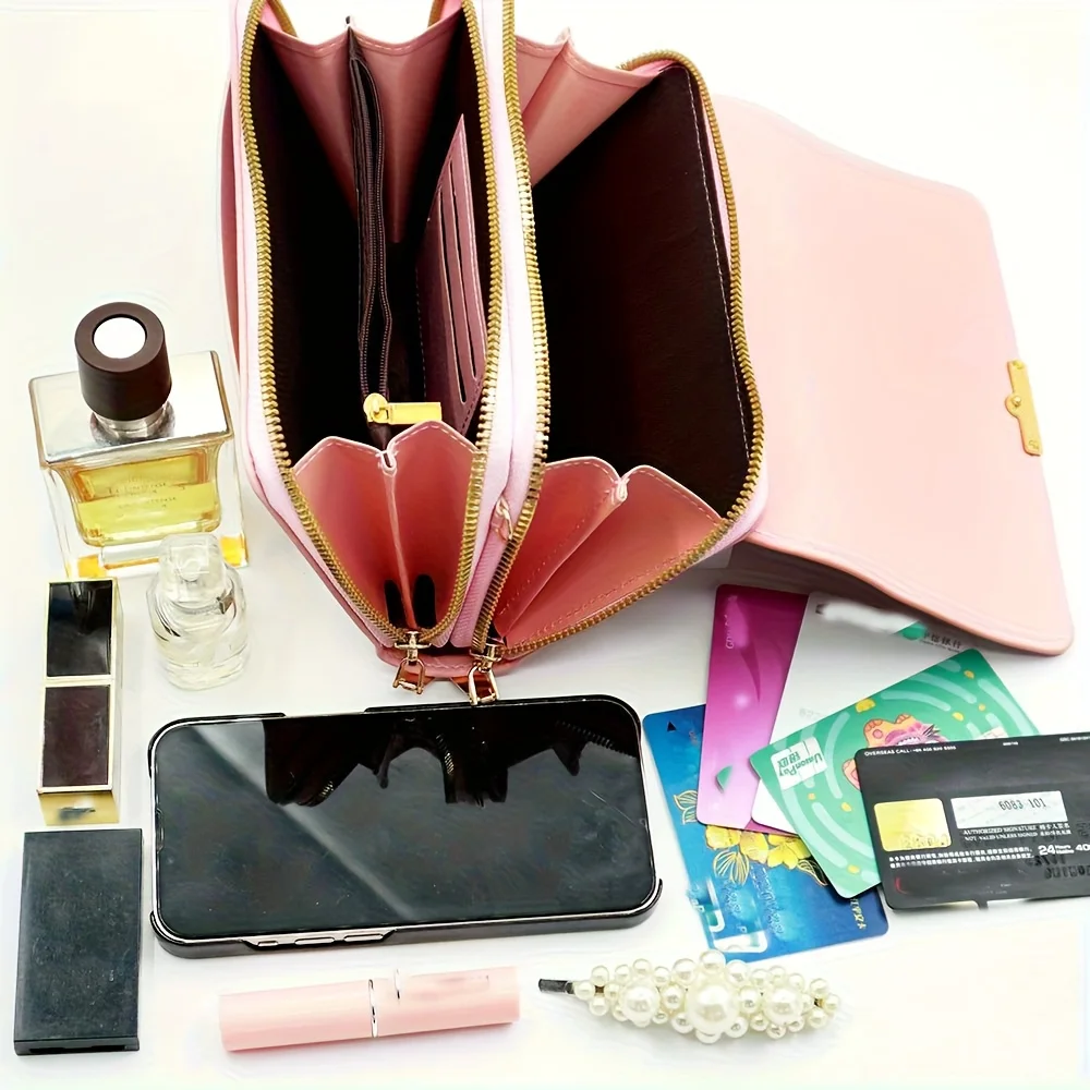 Fashionable Crossbody Bag, Mobile Phone Bag, Card Bag, Wallet, RFID Protective Adjustable Shoulder Strap, Handheld Coin Purse