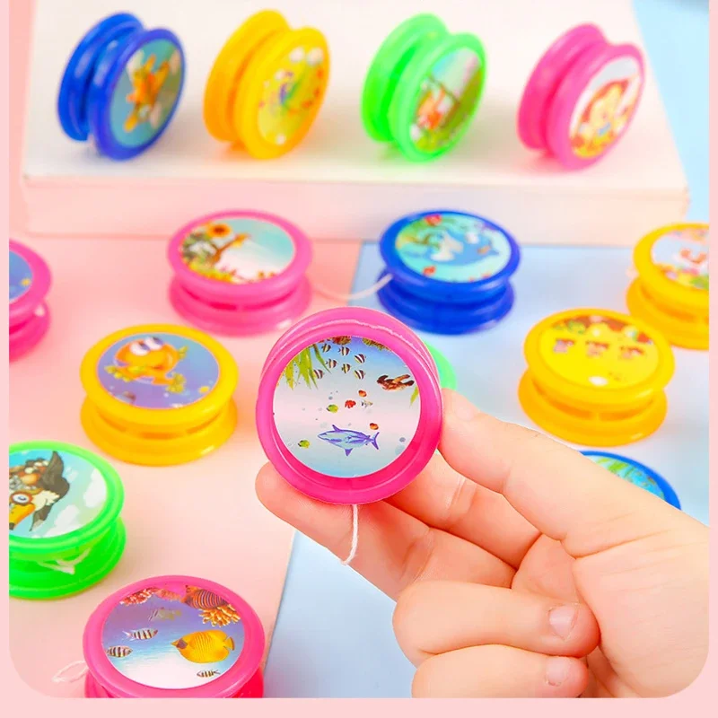 Children's Cute Yo-yo Plastic Cartoon Animal Yo-yo Fancy Swing Yoyo Ball Classic Nostalgic Educational Toy Style Random
