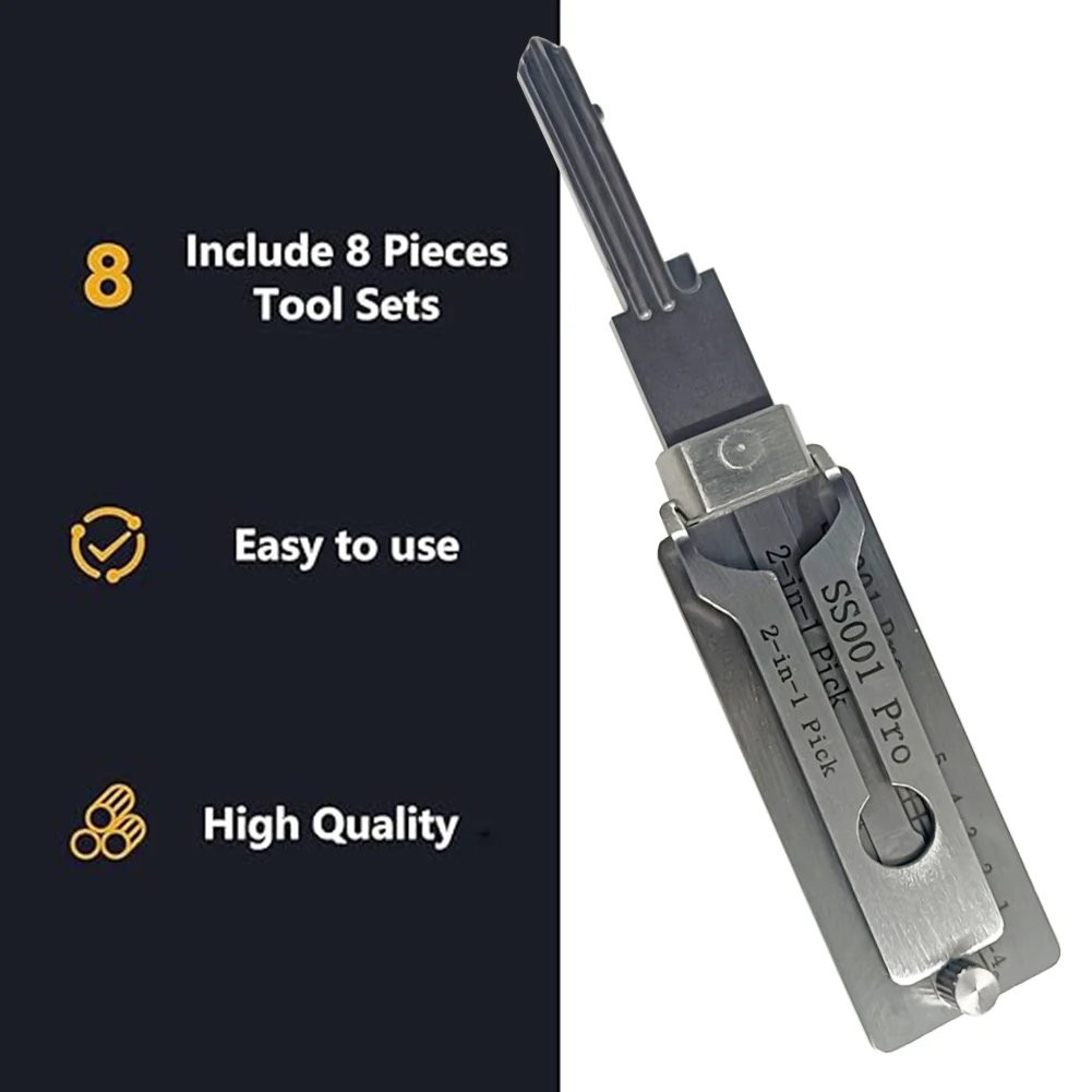 Stainless Steel Key Decoder SS001 pro O-ring Pickup Kit Hook Hand Tool Maintenance Repair Kit Only for Straight Groove