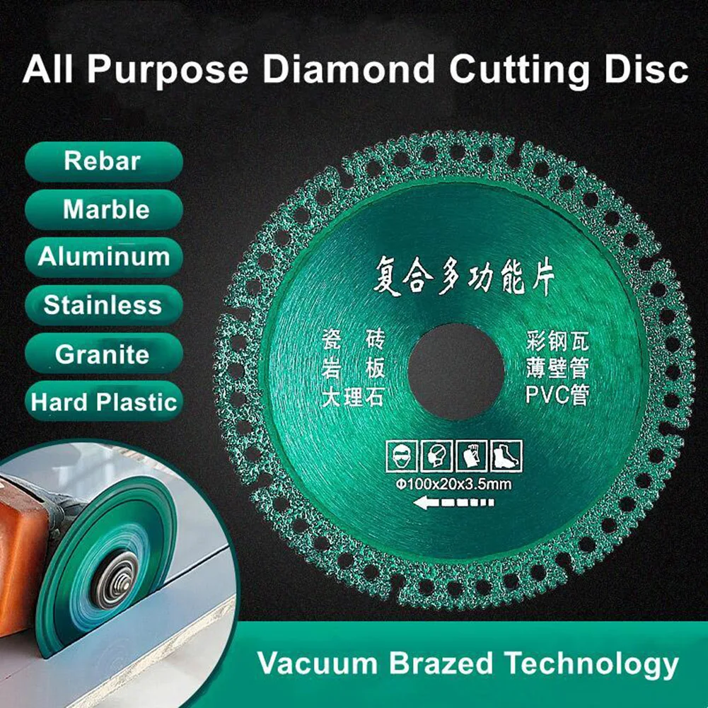 

100mm Diamond Saw Blade Composite Cutting Disc Ceramic Tile Glass Marble PVC Pipe Cutting Blade For 100-type Angle Grinders