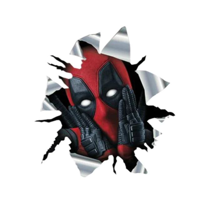 Waterproof and Sunscreen Funny Car Stickers for Deadpool Car Sticker Torn  Metal Bumper Decal Window Trunk Animal 3D Car Styling