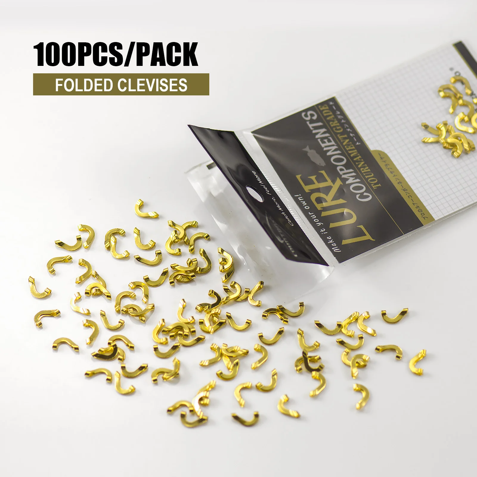 Folded Clevises Brass material DIY spinnerbatis spinner fishing lures accessories 100pcs