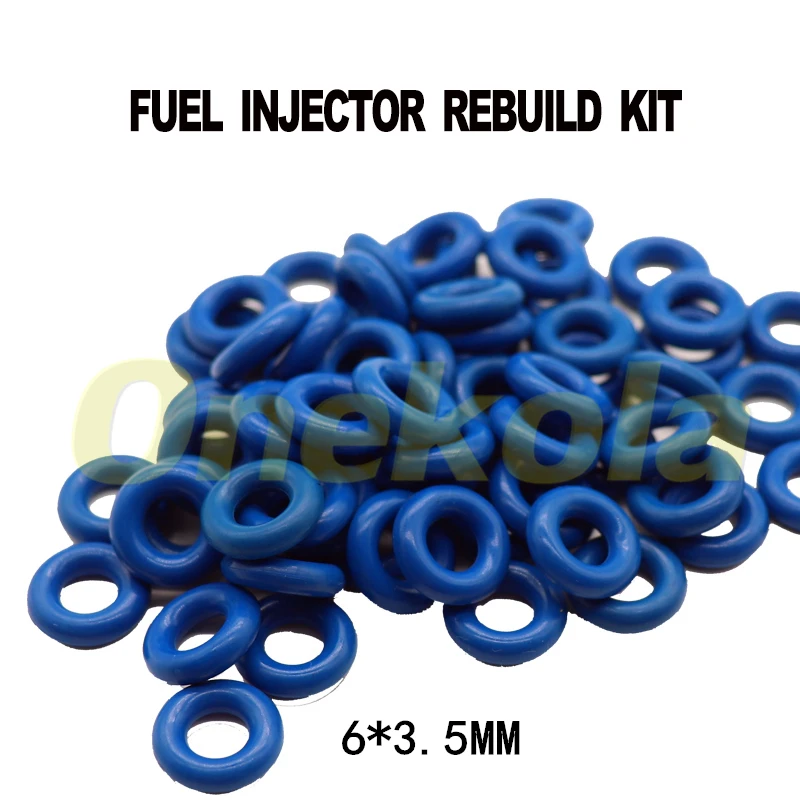 500pieces Fuel Injector O-ring Seals Kit 6*3.5mm Rubber O-rings for VW Audi Bosch 06H906036G for Injector Repair Rubber O-rings Kits